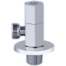 Клапан (вентиль) угловой для бытовых приборов латунный Aquasfera 1077 DN 15 PN 10 резьба - 1/2"х3/8", покрытие - хром, с отражателем, резьбовой НР-НР, маховик хромированный, 1077-03 2