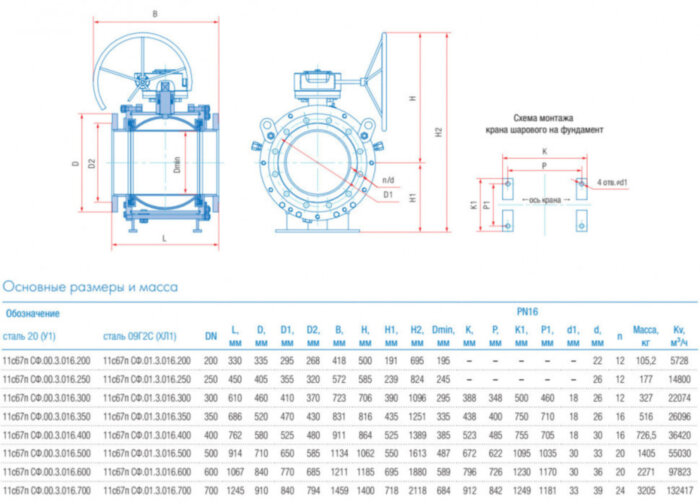 Кран шаровой Маршал 11с67п СФ.00.3 DN 350 PN 16 полнопроходной фланцевый