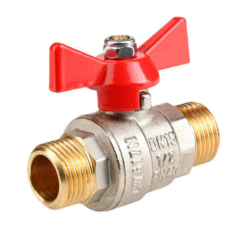 Кран шаровой VALTEC BASE 1/2" Ду15 Ру16 с наружной резьбой VT.219.N.04