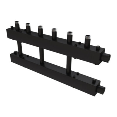 Коллектор распределительный Askon Дублер КК-25М/125/40/6D 6-ти контурный ВР-НР 1"x1 1/2" Ду 25 Ру 6 без теплоизоляции