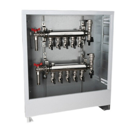 Узел квартирный коллекторный Valtec VT.GP.00005.R5 3/4" для систем водяного отопления, подключение справа, 5 выходов