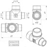 Латунный тройник VALTEC 3/4" х 3/4" х 1/2" переходной с наружной резьбой VTr.131.RN.050504 4