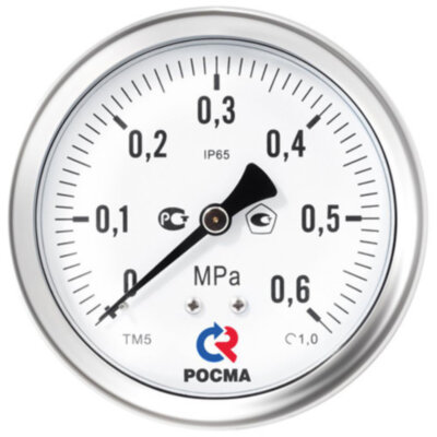 Манометр РОСМА ТМ-521ТЭ.00 (0...16 МПа) Дкорп=100мм кл. 1,0 M20x1,5 коррозионностойкий виброустойчивый эксцентрический 00000006508