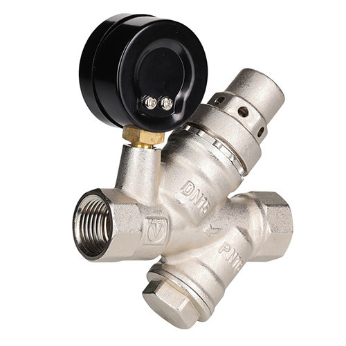 Редуктор давления VALTEC VT.082.N.04 1/2'' DN 15 PN 16 поршневой, прямого действия, с фильтром и манометром, латунный с никелевым покрытием 4