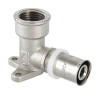 Угольник 90 градусов VALTEC VTm.254H ВР 1/2" DN 16x15 PN 10 с креплением латунный никелированный 1