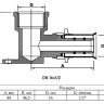 Угольник 90 градусов VALTEC VTm.254H ВР 1/2" DN 16x15 PN 10 с креплением латунный никелированный 2