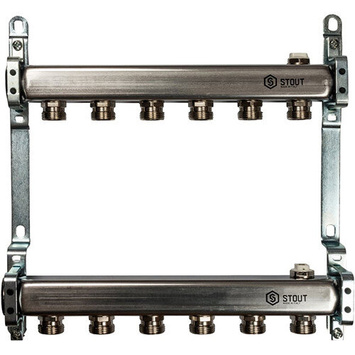 Коллектор STOUT для радиаторной разводки 6 выходов