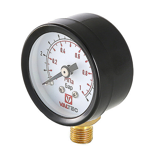 Манометр-индикатор VALTEC VT.TM40.DC.01 1/8'' (0...6 бар) Дкорп=40мм пружинный радиальный, нижнее подключение