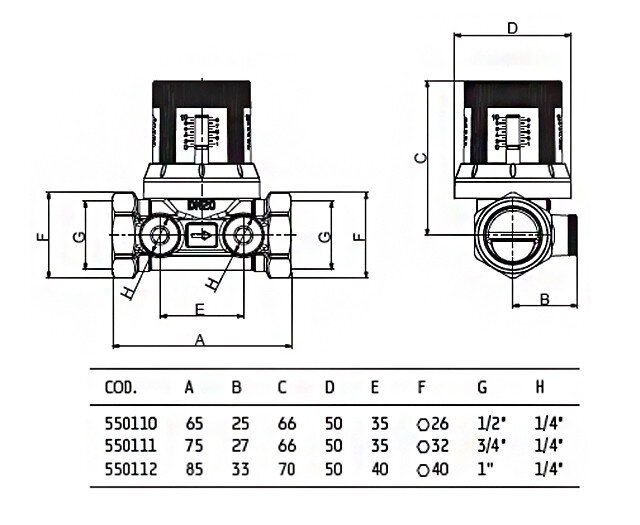 Клапан запорно-регулирующий Valtec VT.042.G 3/4" DN 20 PN 25