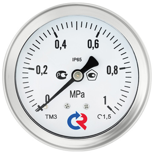Манометр РОСМА ТМ-321Т.00 (0...1,6 МПа) Байонет Дкорп=63мм кл. 1,5 G1/4" коррозионностойкий виброустойчивый осевой УТ-00047933 1