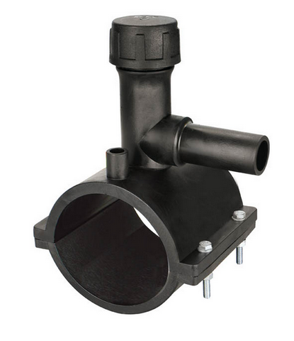 Седелка с фрезой э/с 75х50 мм SDR11 ПЭ100 электросварная для врезки под давлением ПНД труб