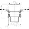 Кровельная воронка HL62.1BH/1 DN 110 с электрообогревом с гидроизоляционным полимербитумным полотном для плоской эксплуатируемой кровли 2