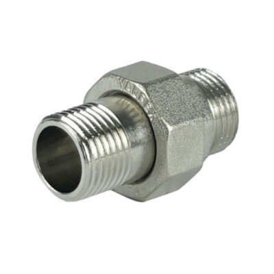 Сгон прямой VALFEX VF.728 НР 1/2" Ду 15 Ру 40 разъёмный никелированный латунный