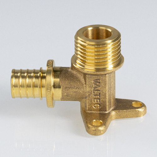 Угольник 90 градусов VALTEC VTm.455.G НР 1/2" DN 16x15 PN 16 с креплением латунный 3