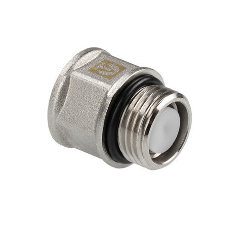 Клапан отсекающий VALTEC VT.539.N.03 3/8'' DN 10 PN 10 для монтажа автоматического воздухоотводчика, латунный с никелевым покрытием