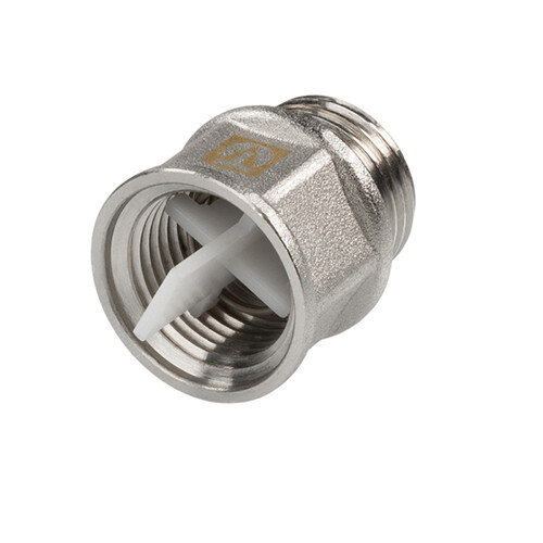Клапан отсекающий VALTEC VT.539.N.03 3/8'' DN 10 PN 10 для монтажа автоматического воздухоотводчика, латунный с никелевым покрытием