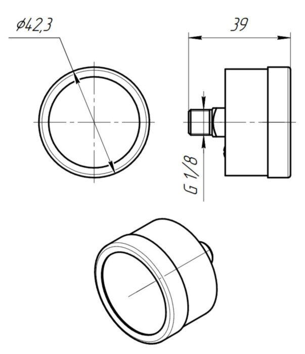 Манометр-индикатор VALTEC VT.TM40.T.01 1/8'' (0...10 бар) Дкорп=40мм пружинный осевой
