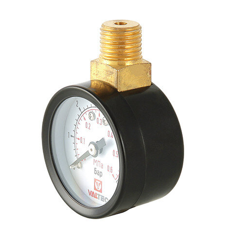 Манометр-индикатор VALTEC VT.TM40.VC.02 1/4'' (0...6 бар) Дкорп=40мм пружинный радиальный, верхнее подключение