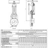 Задвижка шиберная ABRA KV-01 DN 50 PN 16/10 чугунная фланцевая с редуктором 2