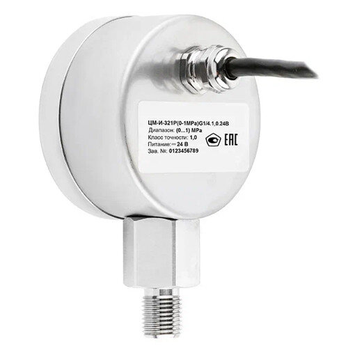Манометр РОСМА ЦМ-И-321Р (0...1 MПa) Дкорп=63мм кл. 1,0 G1/4" цифровой радиальный, электропитание от блока 00000041768