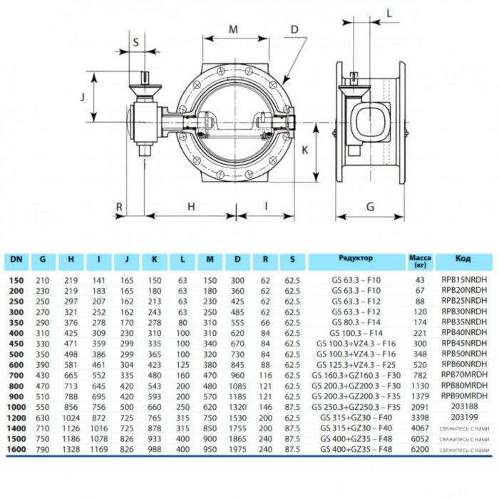 Затвор PAM Saint-Gobain EUROSTOP JPA DN 300 PN 25 поворотный фланцевый с двойным эксцентриком под электропривод подземный