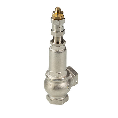 Клапан предохранительный VALTEC VT.1831.N.08 1 1/2" DN 40 PN 16 малоподъемный, пружинный, регулируемый, прямого действия, резьбовой, с возможностью ручного открывания, латунный с никелевым покрытием 8