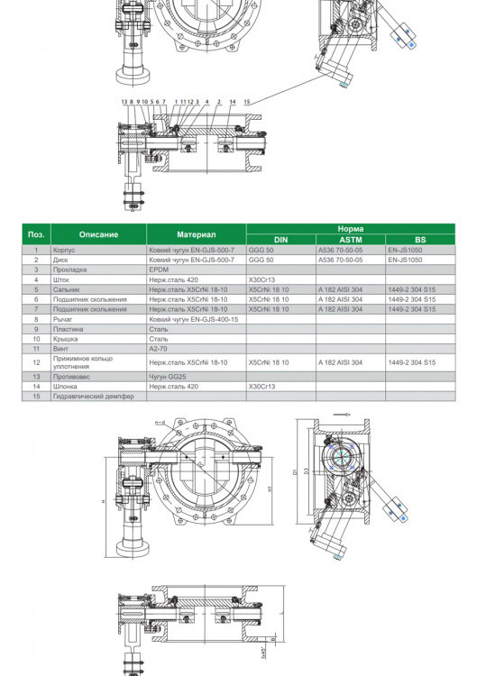 Клапан Tecofi CP4208 DN 350 PN 10 обратный поворотный фланцевый с противовесом 2