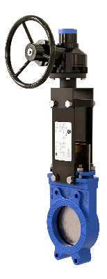 Задвижка шиберная VALSTOK VA-013-01-R(N)-NBR Ду 600 Ру 4 чугунная межфланцевая односторонняя c редуктором с невыдвижным штоком