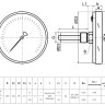 Термометр РОСМА БТ-51.220-200 Дкорп=100мм 10 МПа кл. 1,5 G1/2" Траб = 0…+100°C биметаллический коррозионностойкий готовый к гидрозаполнению, осевой 00000032090 2