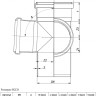 Крестовина канализационнаябесшумная PP-MD Ostendorf Skolan Safe SKED DN 110х110/110х87° двухплоскостная 2