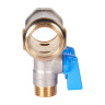 Коллектор распределительный STOUT SMB 6211 2 отвода ВР-НР 1"х1/2" DN 25 PN 10 с шаровыми кранами синяя рукоятка уплотнительное кольцо 3