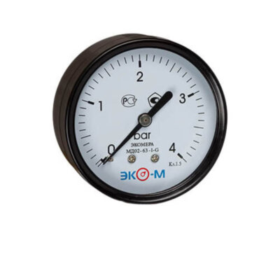 Манометр ЭКОМЕРА МД02 Ду 63 мм Ру 0-4 бар 1/4'' общетехнический
