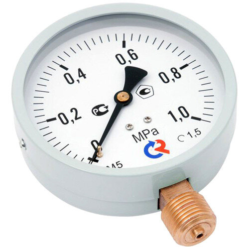 Манометр РОСМА ТМ-510Р.00 М2 (0...0,25 МПа) Дкорп=100мм кл. 1,5 G1/2" общетехнический радиальный 00000007644