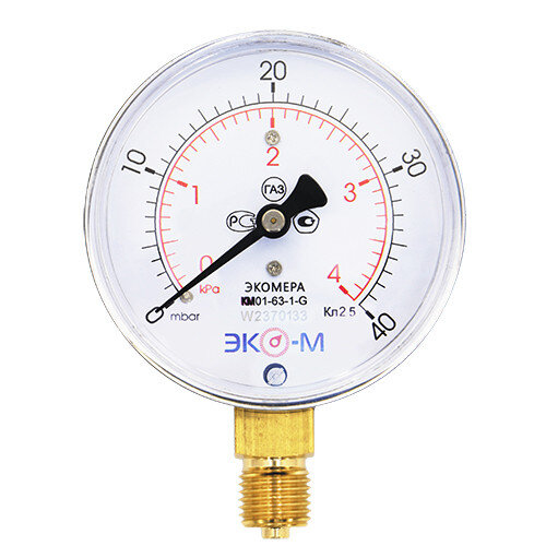 Манометр (тягомер) ЭКОМЕРА КМ Ду 63 мм Ру 0-4 кПа