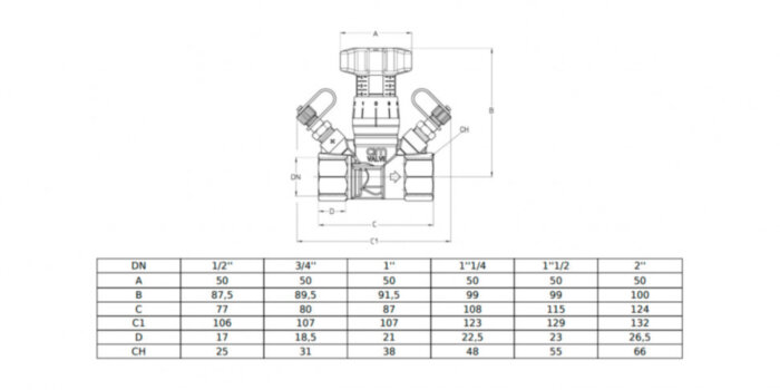 Клапан Cim 787OT 2" Ру 25 балансировочный Cimberio
