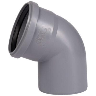 Отвод канализационный PP-H Ostendorf HT HTB DN 75х67° цвет серый