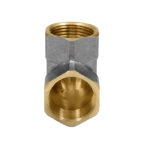 Угольник латунный Aquasfera 9001 DN 20 PN 30 резьба - 3/4'', покрытие -никель, резьбовой ВР-ВР, 9001-02