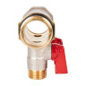 Коллектор распределительный STOUT SMB 6210 2 отвода ВР-НР 1"х1/2" DN 25 PN 10 с шаровыми кранами красная рукоятка уплотнительное кольцо 3