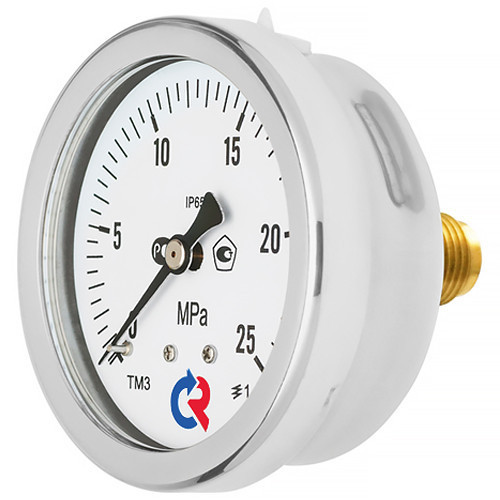 Манометр РОСМА ТМ-320Т.00 (0...0,6 МПа) Байонет Дкорп=63мм кл. 1,5 G1/4" виброустойчивый (готовый к гидрозаполнению) осевой 00000042232 3