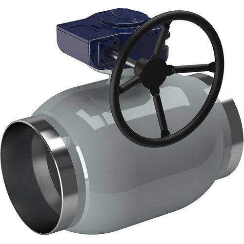 Кран шаровой NAVAL 286437 DN 250 PN 25 нержавеющий стандартнопроходный под приварку с редуктором