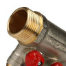 Коллектор распределительный STOUT SMB 6200 2 отвода ВР-НР 1"х1/2" DN 25 PN 10 с шаровыми кранами красная рукоятка 3