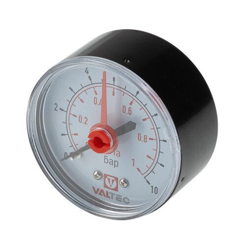 Манометр-индикатор VALTEC VT.TM50.T.01 1/4'' (0...10 бар) Дкорп=50мм пружинный осевой