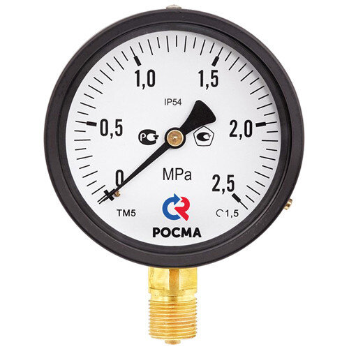 Мановакуумметр РОСМА ТМВ-510Р.00 IP54 (-0,1...0,3 МПа) Дкорп=100мм кл. 1,5 M20x1,5 общетехнический с повышенной пылевлагозащищенностью радиальный 00000013819