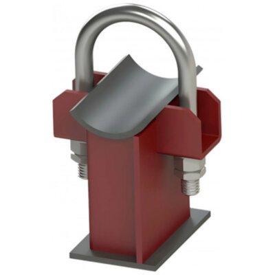 Опора Дн 76 07 ОСТ 108.275.25-80 неподвижная однохомутовая кремнемарганцовистая сталь, ТЭС и АЭС