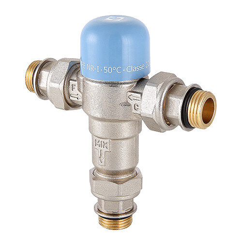 Клапан смесительный VALTEC THERMOMIX VT.MT10NR 1/2'' DN 15 PN 10 термостатический трехходовой нерегулируемый, латунный с никелевым покрытием
