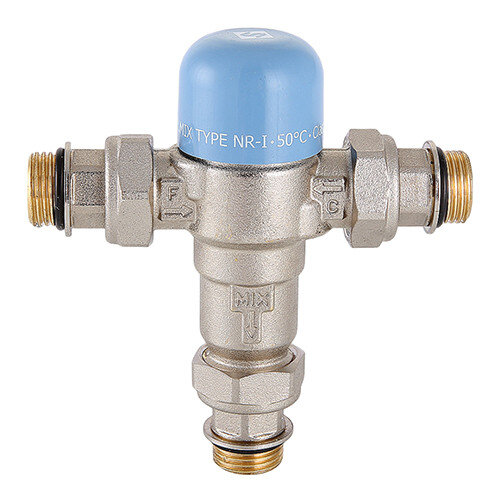 Клапан смесительный VALTEC THERMOMIX VT.MT10NR 1/2'' DN 15 PN 10 термостатический трехходовой нерегулируемый, латунный с никелевым покрытием