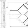Крестовина 180х140 мм SDR21 45° ПЭ100 неравнопроходная сварная сегментная ПНД 2