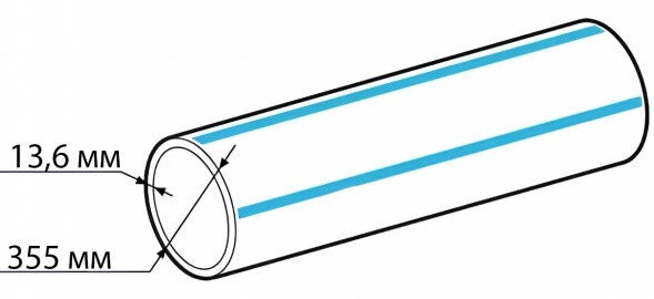 Труба ПНД 355х13,6 SDR 26 ПЭ 100 ГОСТ 18599-2001 питьевая