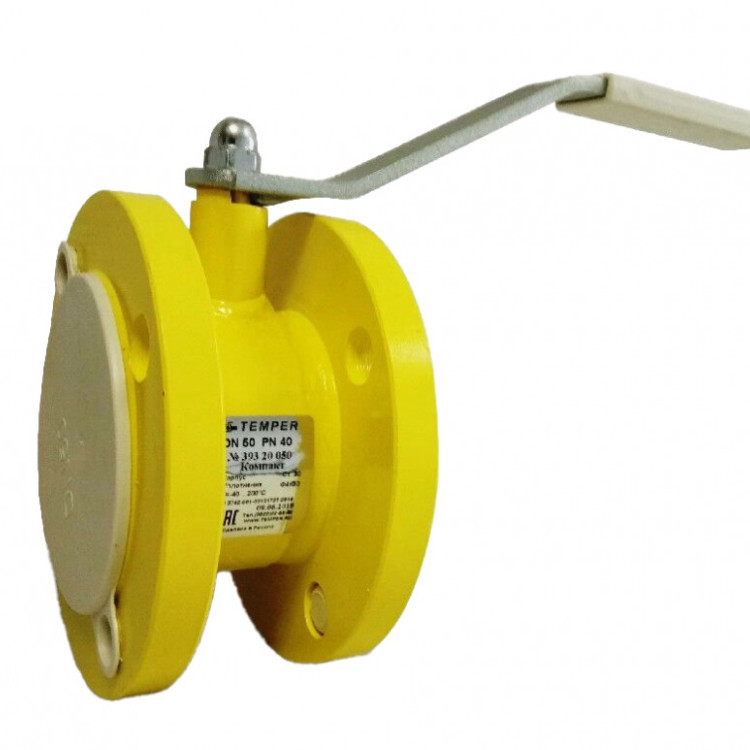 Кран шаровой газовый TEMPER 39320050 КОМПАКТ полнопроходной фланцевый DN 50 PN 40