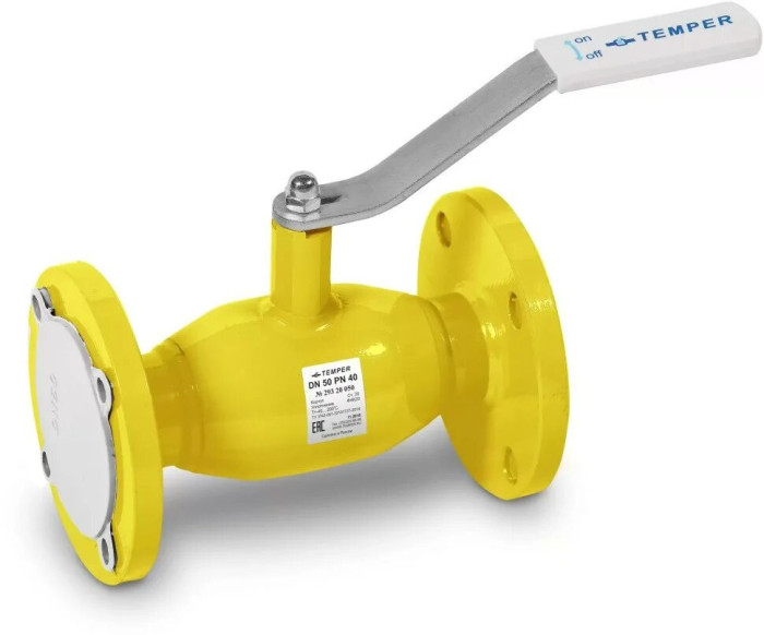 Кран шаровой газовый TEMPER 38666125 стандартнопроходной фланцевый DN 125 PN 16 под задвижку